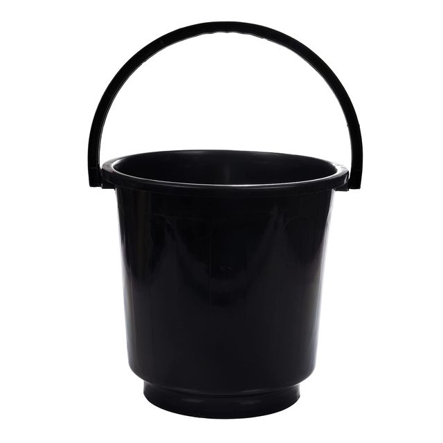 Kuber Industries Plastic Unbreakable Bucket with Handle|16 Liter|Black