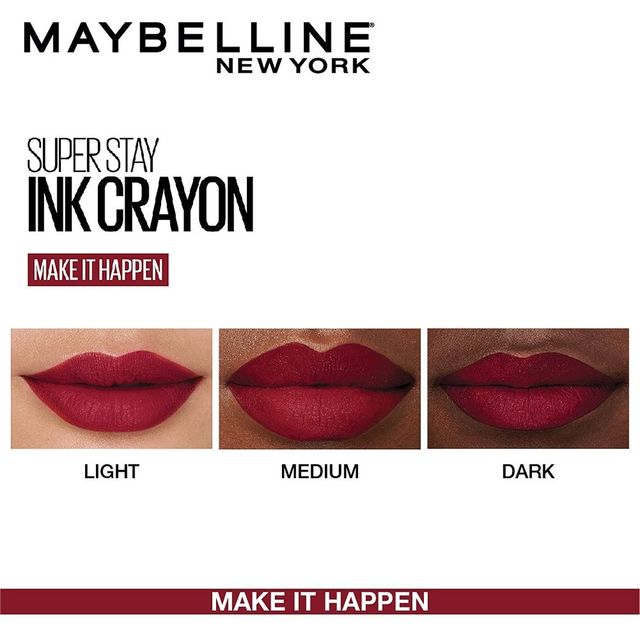 Maybelline New York Lipstick, Matte Finish, Long-Lasting, Intense Colour, Superstay Crayon Lipstick