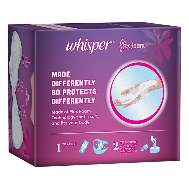 Whisper Flexfoam XL+ Sanitary Pads