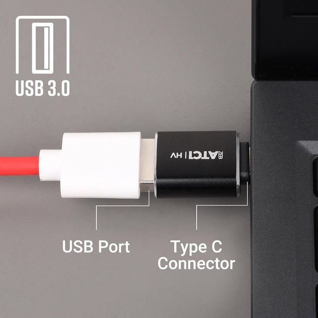Zebronics ATC1 USB Type A to Type C Converter, USB 3.0, High-Speed Data Transfer, Plug and Play