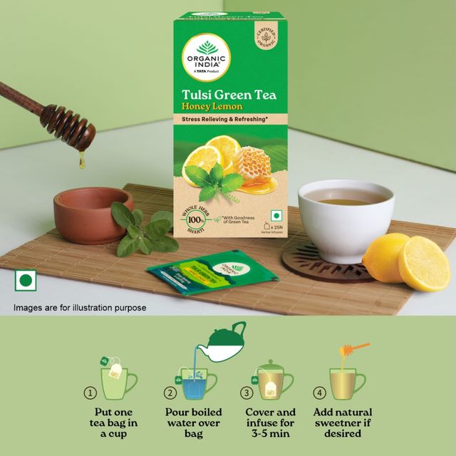 Organic India Tulsi Honey and Lemon Organic Green Tea