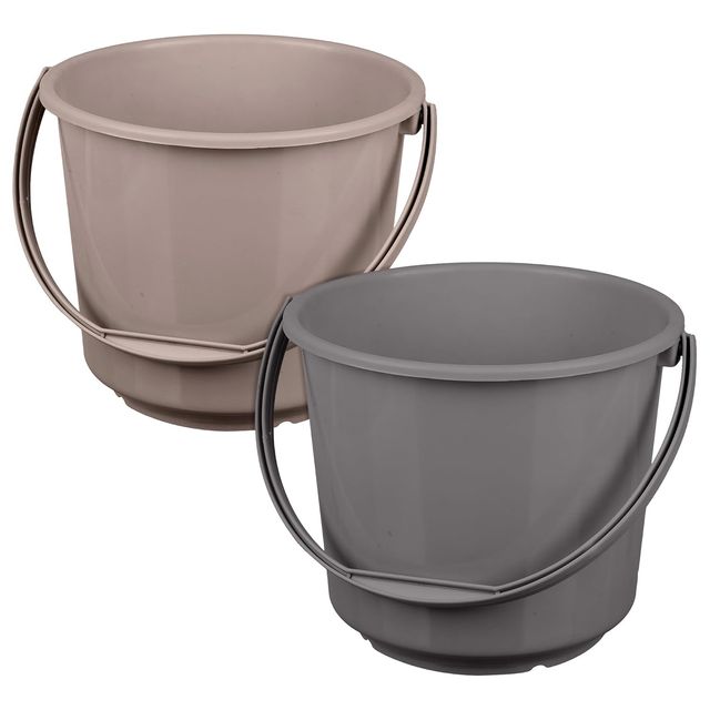 Kuber Industries Plastic Bucket for Cleaning & Storage|Plain Bucket|5 L|Pack of 2|Multi
