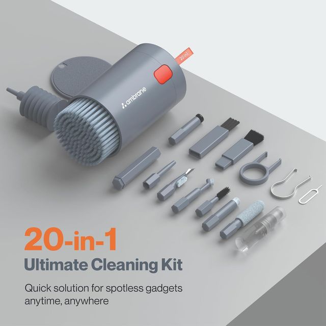 Ambrane 20-in-1 Cleaning Kit for Smartphones/Tablet/PC Computer/Laptops/Keyboards (ACK-01)
