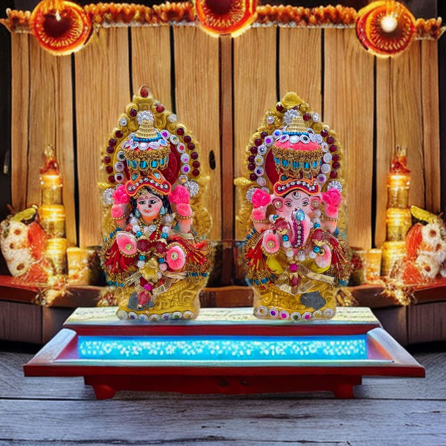 Diacraft Lakshmi Ganesh Idol - Diwali Puja Parampara 5.4 Inch