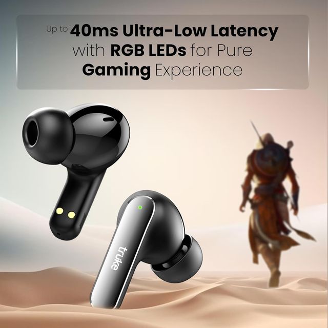 truke Buds F1 Ultra Truly Wireless Bluetooth Earbuds with 60H Battery, Spatial Audio - Black
