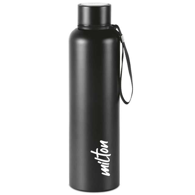 Milton Aura Thermosteel Bottle - 1.05 L | Black | 24 Hours Hot And Cold
