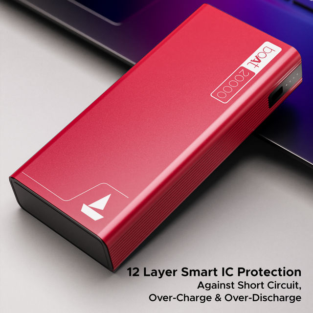 boAt 20000mAh Power Bank w/ 2-Way 22.5W Fast Charging & Smart Power Management - PB400 (Martian Red)