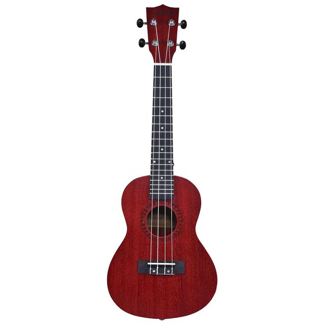 Kadence Concert Ukulele 23 Inch Fluorocarbon Strings, Matt Finish with Strap & Bag | Red