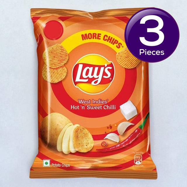 Lay's West Indies Hot 'n' Sweet Chilli Potato Chips 50 g Combo