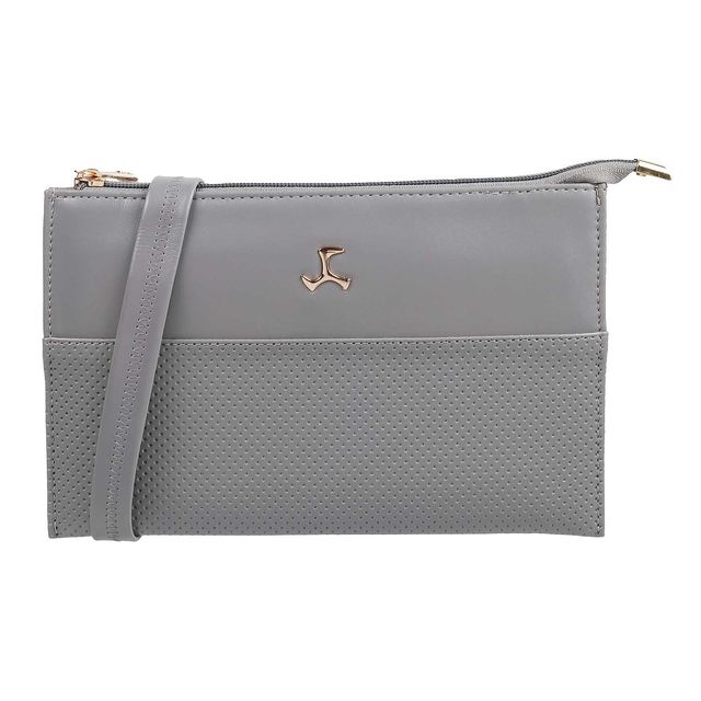 Mochi Grey Synthetic Wallet for Women | 95-7676-14