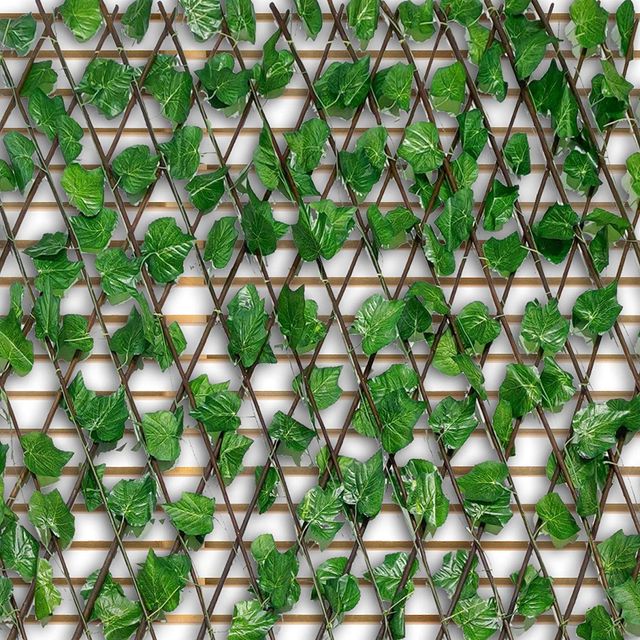 Go Hooked Artificial Expanding Wood Fence Trellis | 60 x 20 Inch