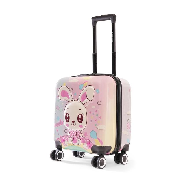 Nasher Miles Tic Tac Toe Zoo Cabin Bunny Hard-Sided Abs 17 Inch-44 cm Kids Trolley Bag - Pink White