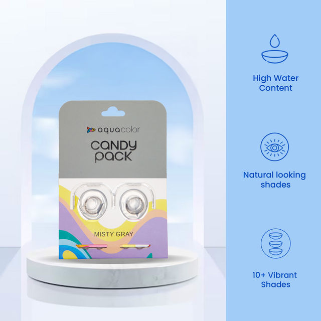 Aquacolor Misty Gray Candy Pack Zero Power Colored Lenses (2 Lens/Box)
