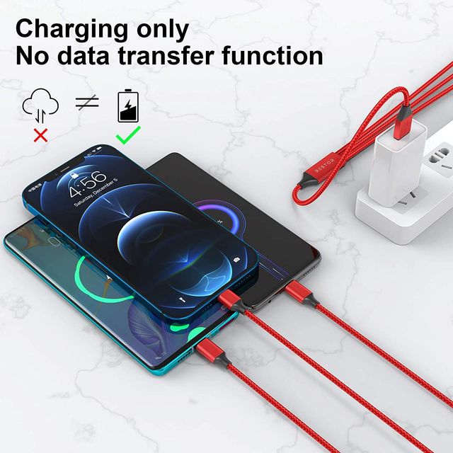 Bestor Multi Charging Cable 3 In 1 Nylon Braided Multiple Usb Fast Charging Cable (Red)