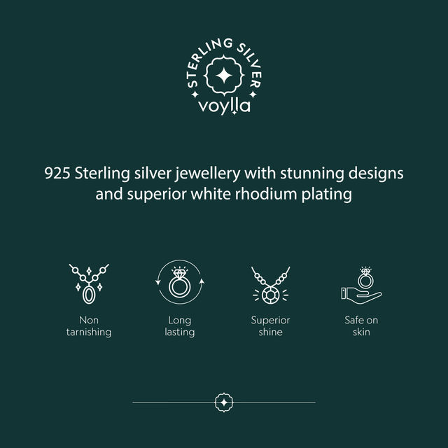 Voylla 925 Sterling Silver Cz Stone Twirl Stud Earrings