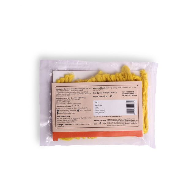 Jai Kashi Yellow Jumbo Cotton Wicks