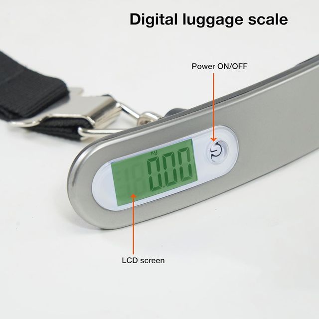 Themisto TH-WS09 Digital Luggage Weighing Scale| 50kg Capacity | Tare & Hold Functions