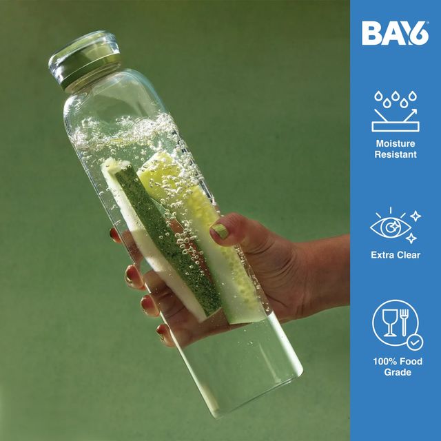 BAY6 Premium Imported Borosilicate Glass Bottle -550 ml