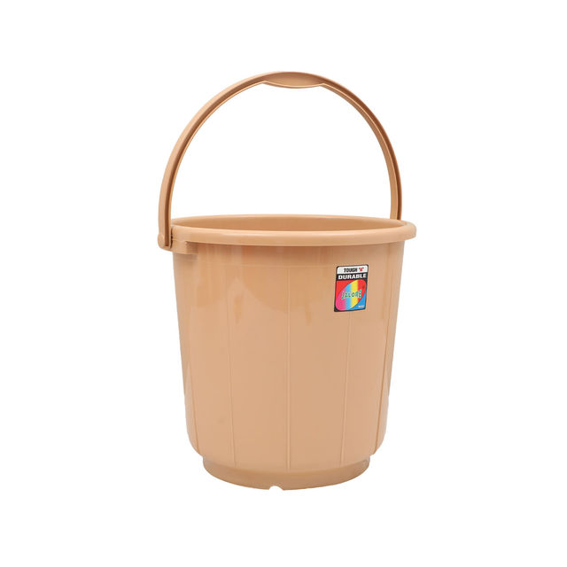 Jalore Opaque Plastic Bucket With Plastic Handle | Beige |20 L