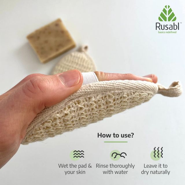 Rusabl Kitchen Natural ramie fibers oval bath scrubs