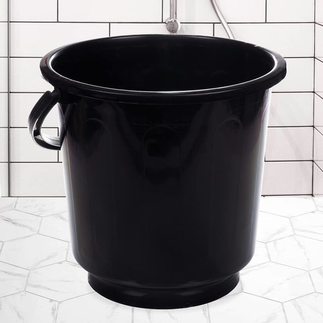 Kuber Industries Plastic Unbreakable Bucket with Handle|16 Liter|Black