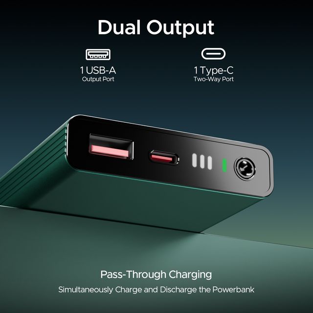 boAt 10000mAh Pocket Size Power Bank w/ 2-Way 22.5W Fast Charging - PB300 Pro (Emerald Green)