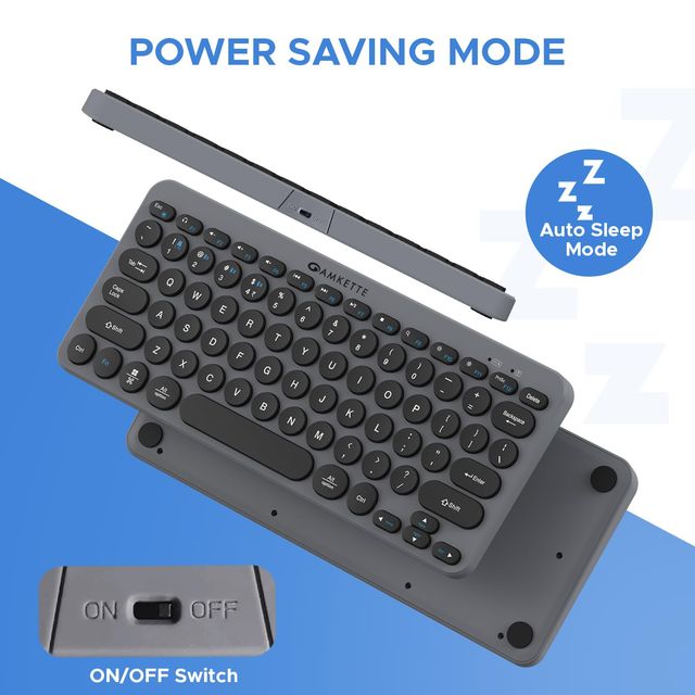 Amkette Optimus Bluetooth 4 In 1 Keyboard-Grey