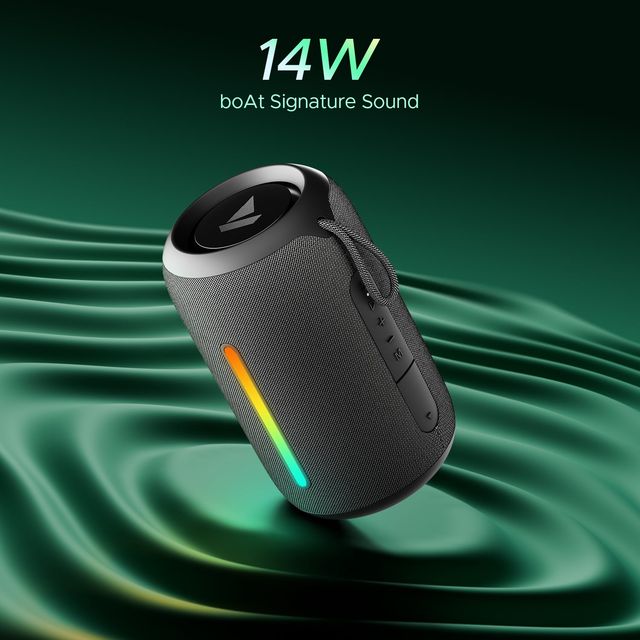 boAt Stone 358 Pro w/ 14W Signature Sound,Up to 12 Hours Playback,RGB LEDs,TWS Feature(Groovy Grey)