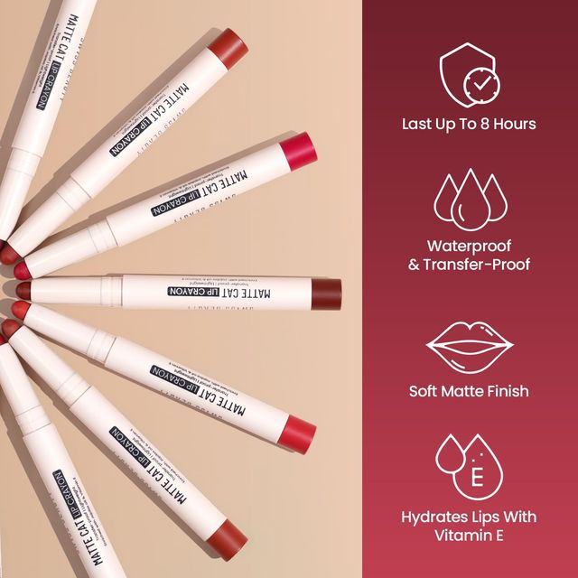 Swiss Beauty Non Transfer Matte Cat Lip Crayon - Brick Shell