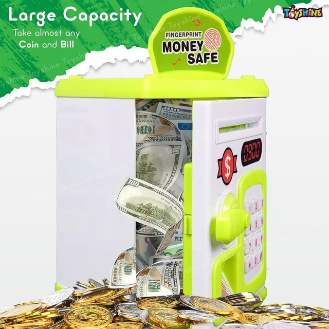 Toyshine Fingerprint Sensor Piggy Bank with Electronic Lock - Assorted
