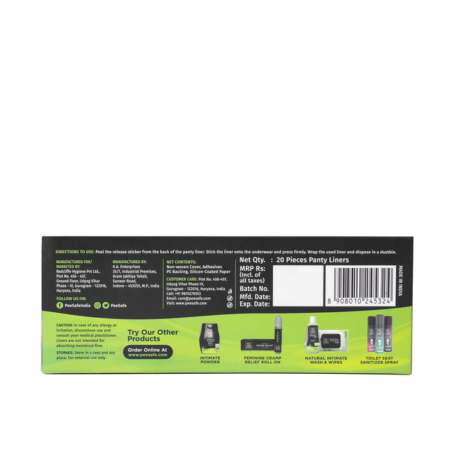 Pee Safe Aloe Vera Panty Liners for Everyday Protection