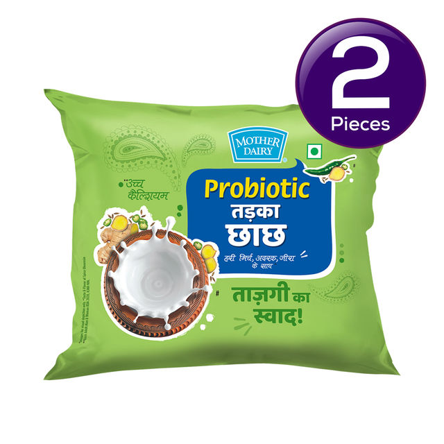 Mother Dairy Probiotic Tadka Chach 270 ml X 2 Combo