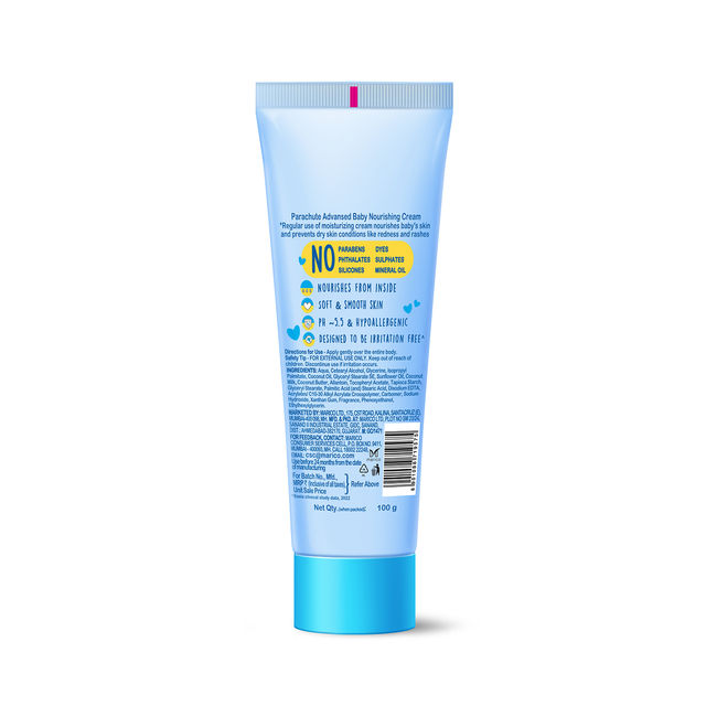 Parachute Advansed Baby Nourishing Cream | Virgin Coconut Oil & Coconut Milk | 24Hour Moisturization