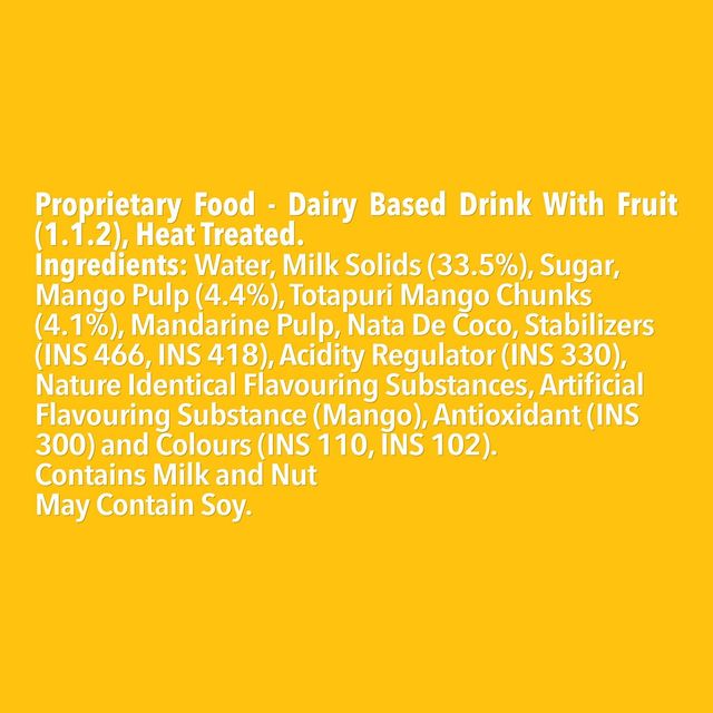 Sunfeast Mango Smoothie With Mango Chunks