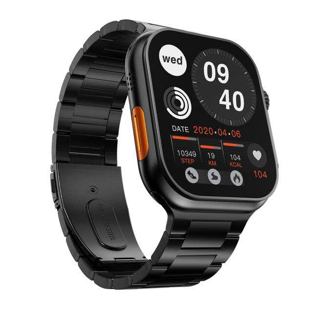 Fire-Boltt DAPPER | 2.1" AMOLED Display | BT Calling - Black (Chain Strap)