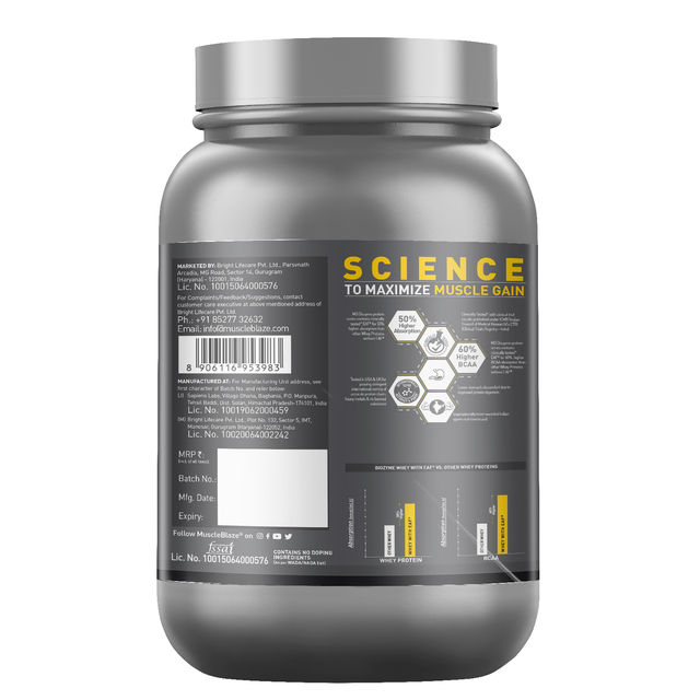 MuscleBlaze Biozyme Performance Whey Protein Powder (Magical Mango)