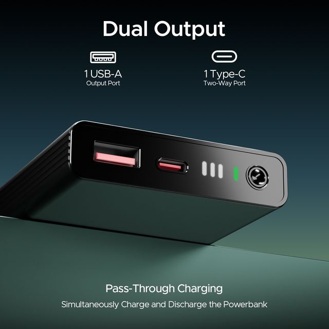 boAt 10000mAh Pocket Size Power Bank w/ 2-Way 22.5W Fast Charging - PB300 Pro (Carbon Black)