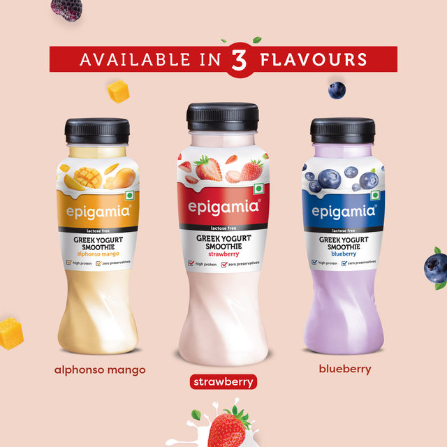 Epigamia Greek Yogurt Smoothie- Strawberry 180 ml Combo