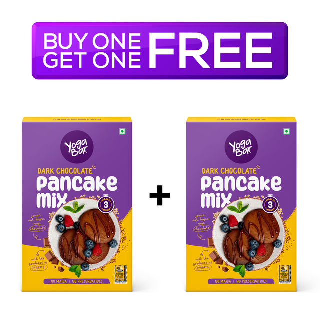Yoga Bar Pancake Mix | Chocolate | Zero Maida | No Added Preservatives | Breakfast With Jowar-Oats 150 g Combo