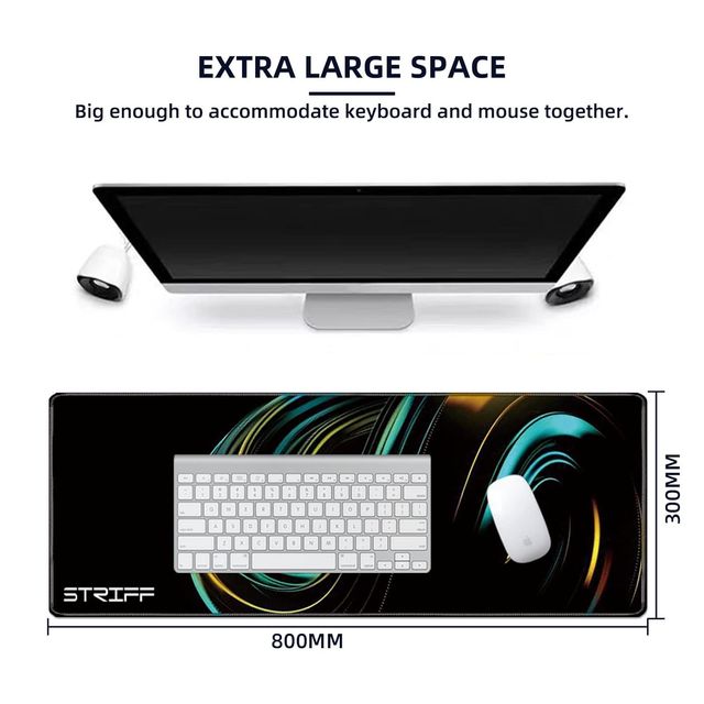 Striff Extended Size (800 Mm X 300 Mm X 3 Mm) Gaming Mouse Pad Stitched Edges (Universe)