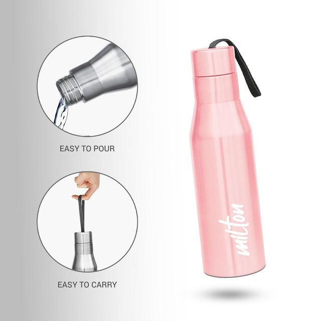 Milton Super 1000 Stainless Steel Water Bottle | 1000 Ml | Light Pink