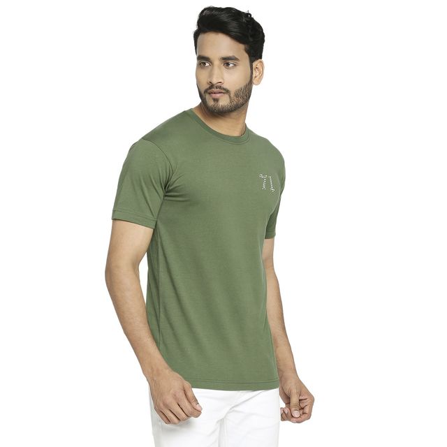Vip Mens Round Neck Tshirt Bottle Green 001 | Xl (1pc) & Vincent Chase By Lenskart Unisex Solid Metal Aviator Sunglasses | Black And Gold - L (1pc) Combo