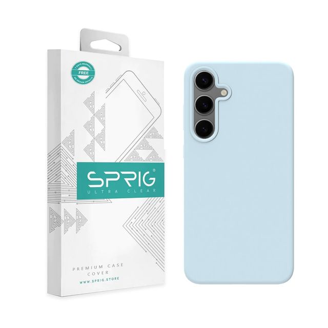 Sprig Premium Back Cover for Samsung Galaxy S24 Plus Phone Liquid Silicone Shock Proof | Light Blue