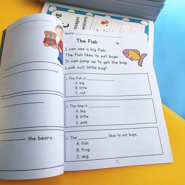 Kidology Guided Reading Level C - Comprehension Passages with Text-Based Questions, Practice Book