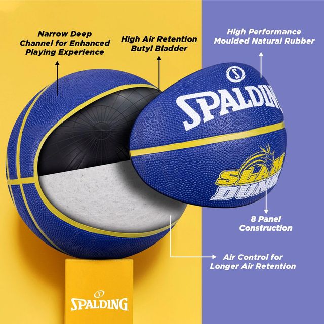 Vector X Spalding Slamdunk Rubber Basketball (Blue) 5
