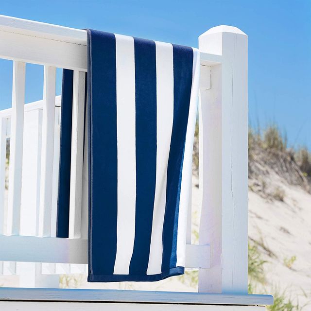 Lushomes Cotton Pool Towel - Royal Blue & White | Cabana Stripe | 36 x 72 inch | 750 GSM