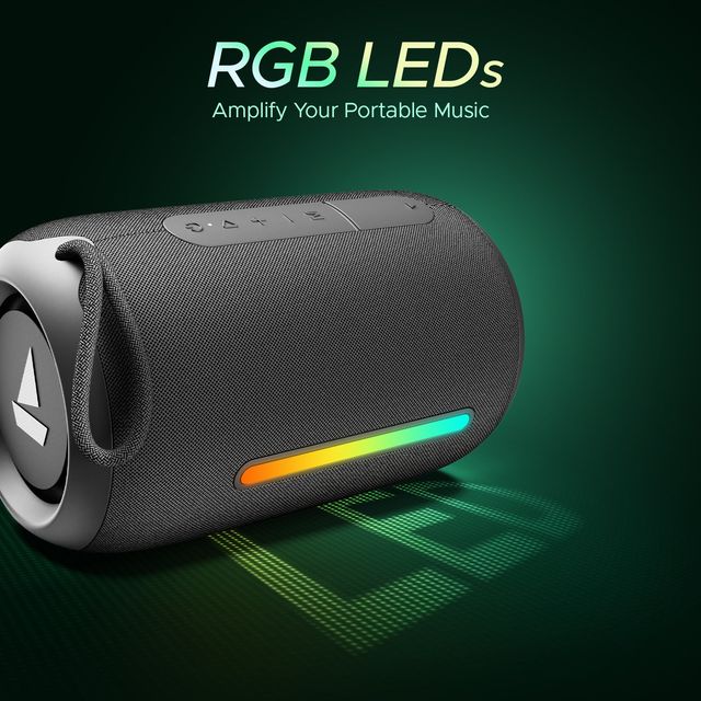 boAt Stone 358 Pro w/ 14W Signature Sound,Up to 12 Hours Playback,RGB LEDs,TWS Feature(Groovy Grey)