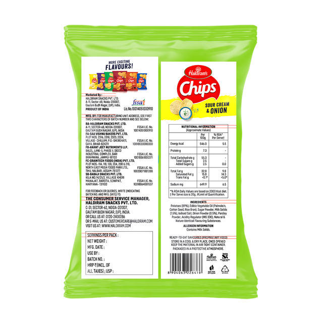 Haldiram Chips - Sour Cream & Onion