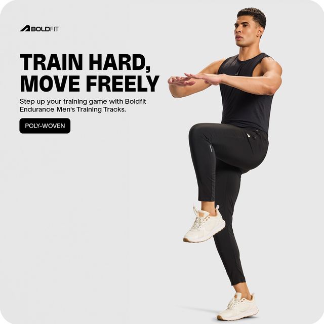 Boldfit Men's Track Pant for Running Gym Sports Lower Multipurpose | Black - 2XL