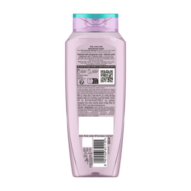 L'Oreal Paris Hyaluron Pure 72H Purifying Shampoo For Fresh Scalp & Hydrated Hair